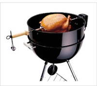 Product review of charcoal grill rotisserie.