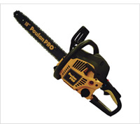 Product display of poulan pro chainsaw